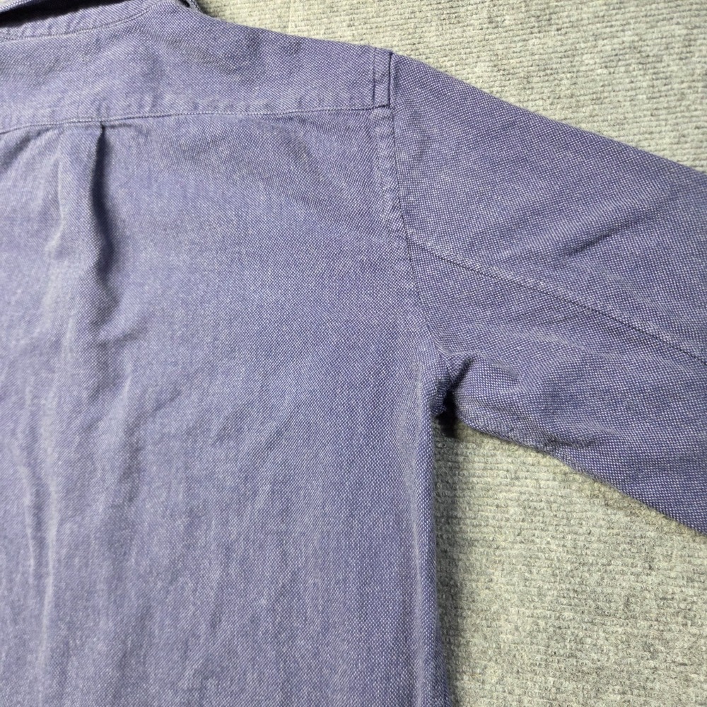 Steven Alan Shirt Mens L Made in USA Blue Oxford Textured Cotton Button Up - Picture 13 of 15